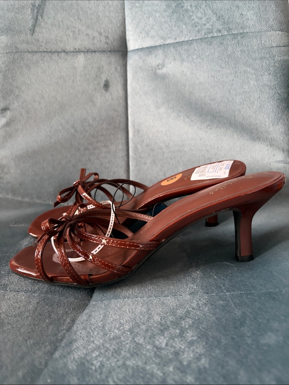 Seychelles Women's Brown Strappy Bow Mule Heels - Picture 2 of 4